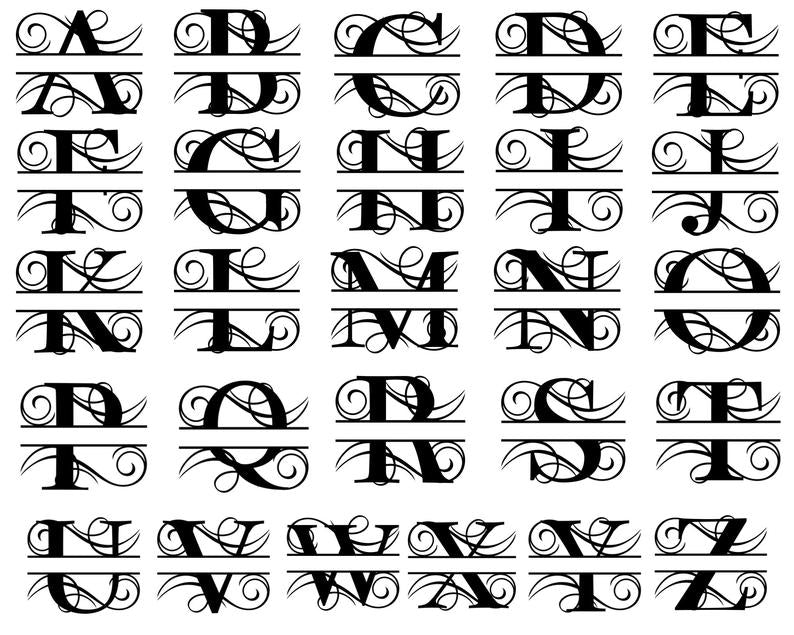 Sharp Monogram Sharp Split Letter Monogram Sign – Metal Address Signs