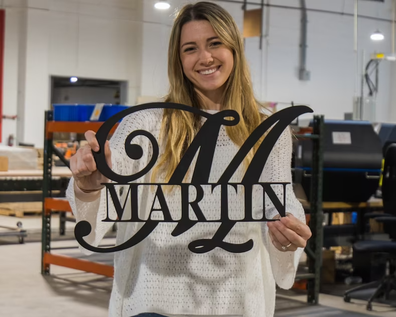 Split Letter Monogram Sign – Metal Address Signs